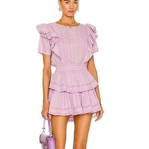 LoveShackFancy Natasha Mini Dress in Purple
